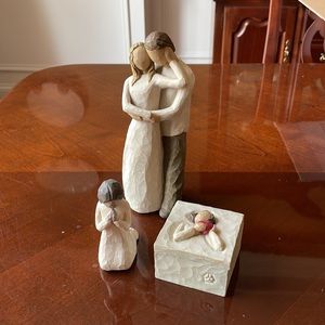 Willow Tree Family Figurine Set - Cream and Brown